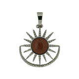Vintage Sun Burst Gemstone Charm - Spiritual Healing Crystal Pendant Jewelry