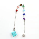 Multi Natural Crystal Merkaba Star Pendant Necklace Mixed Gemstone 3D Star Charm Jewelry for Women Gift