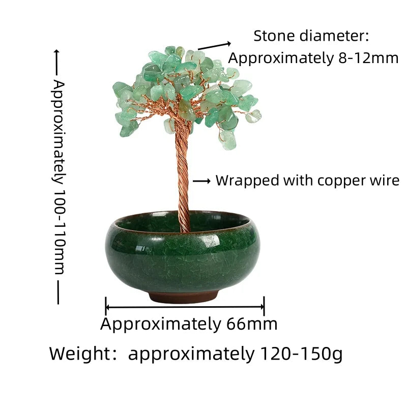 Handmade Crystal Tree | Natural Gemstone Copper Wire Lucky Tree with Agate Base for Home Decor & Party Gifts