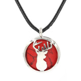 Lucky Deer Head Crystal Pendant Necklace, Natural Healing Stone Charm Necklace, Blessing Gift Jewelry for Women