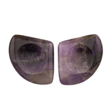 Hand-Polished D-Shape Natural Crystal Cabochons - Premium Fan-Shaped Healing Stones for Wire Wrapping, Inlay, Settings & Grid Decor