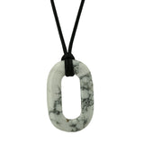 Natural Crystal Oval Ring Necklace, Solid Gemstone Open Center Token Pendant, Meaningful Minimalist Everyday Protection Talisman Gift