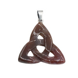 35-40mm Celtic Triquetra Knot Crystal Pendant | Natural Gemstone Trinity Knot Necklace for Protection