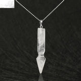 Natural Faceted Bullet Cone Crystal Pendant Necklace 72mm Chakra Healing Gemstone Point Charm with 18 Inch Silver Bead Chain