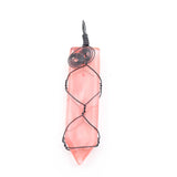 Retro natural crystal sword shaped manual winding pendant pine Opal Pendant Natural Amethyst Gemstone Big Pointed Sword Arrow