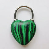 Natural Crystal Heart Lock Pendant Charms, Chakra Stone Beads for DIY Necklace Jewelry Making