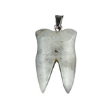 32mm Natural Crystal Tooth Pendant | Hand-Carved Gemstone Tooth Charm Necklace for Reiki Healing