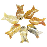 Natural Crystal Fish Shaped Pendant | Top Drilled Gemstone Fish Charm for DIY Jewelry Making | Healing Quartz Animal Totem for Necklaces, Earrings