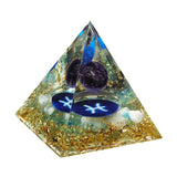 12 Constellation Gemstone Solar Sphere Orgone Pyramid 60MM for Home Office Feng Shui Decor & Spiritual Gifts