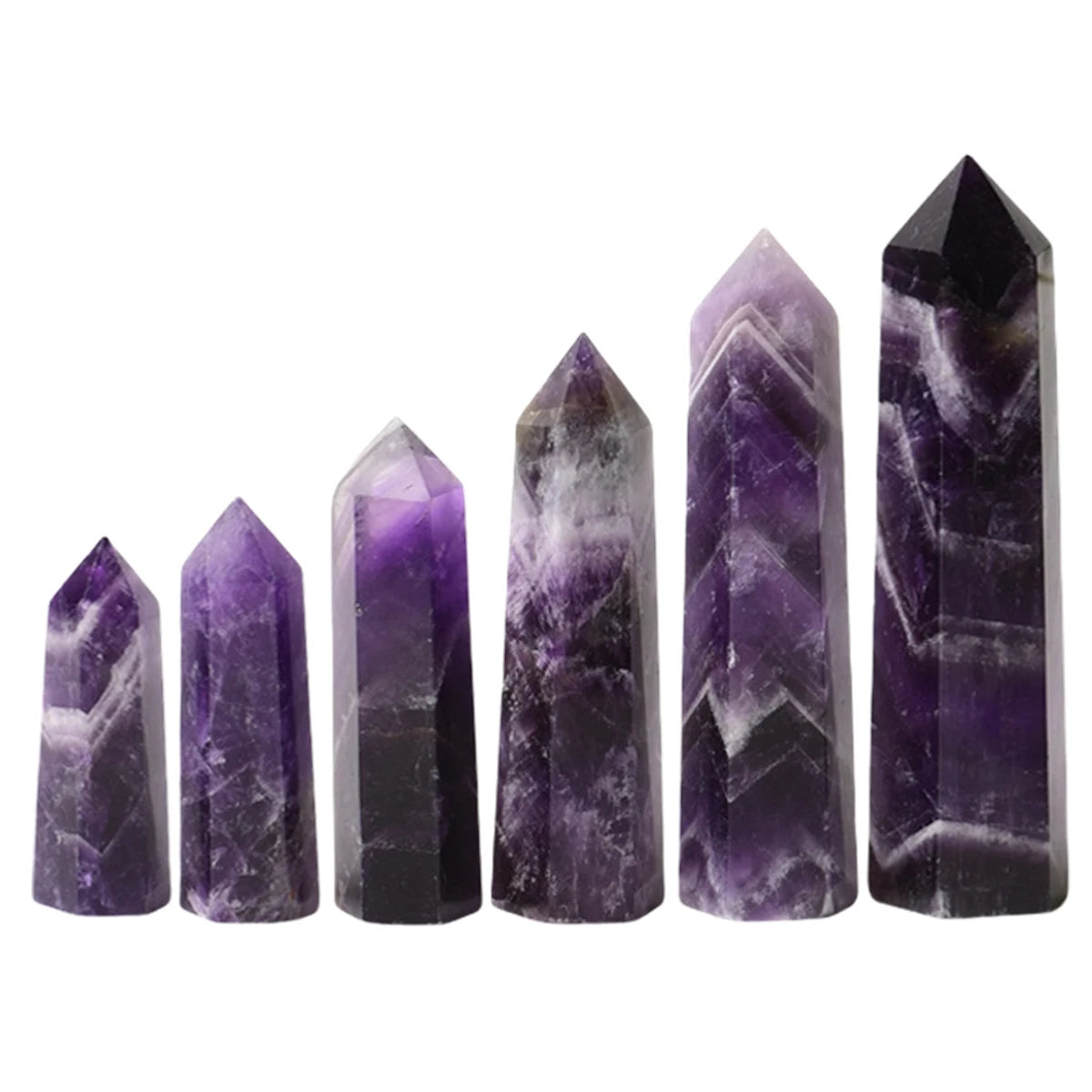 Dream Amethyst Hexagonal Pillar For Home Decor Quartz Crystal Tower- Spiritual Protection & Energy Balance Wand