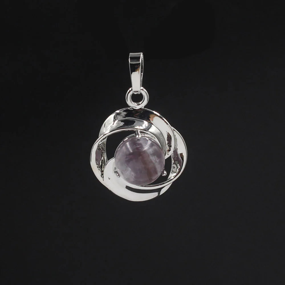 Crystal small flower pendant necklace is popular in Europe and America Pressed Flower Circle Frame Pendant with Yellow Gold