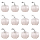 12 PCS Set Natural Crystal Mini Pumpkin Carving Ornament, 20MM Gemstone Pumpkin Figurine, Halloween Home Decoration, Crystal Craft Gift
