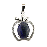 Natural Gemstone Christmas Fruit Apple Pendant Necklace for Women Men Teachers Appreiation Gift For Mentor Coach Principa