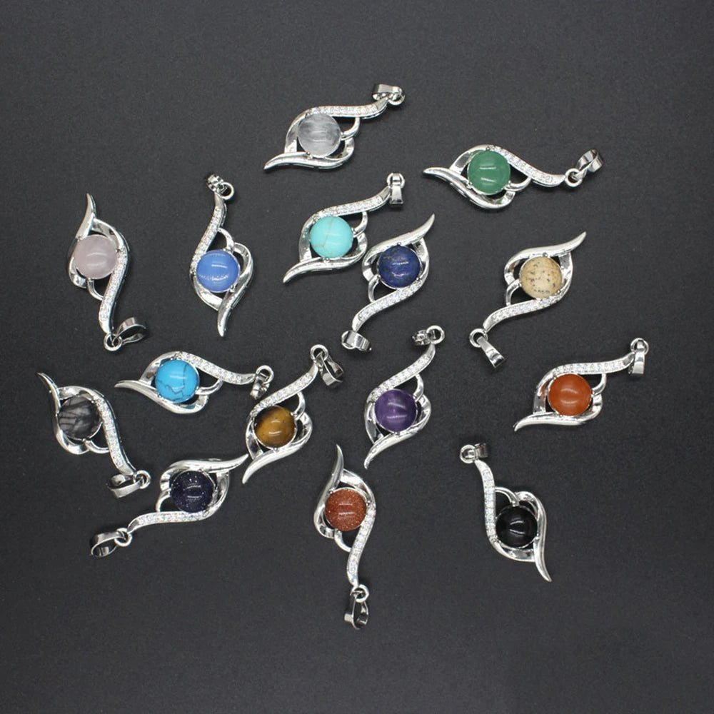 Letter N Heart Crystal Pendant necklace jewelry chakra charm healing quartz for women and girl