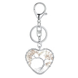 Tree of Life Chakra Key chain Pendant Heart-Shaped 7 Chakras Natural Gemstone Handmade key chain for Women Men