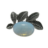 Natural Healing Stone & Antique Silver Leaf Brooch Pendant - Dual Use Statement Charm