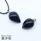 Natural crystal agate Drop Pendant Necklace Natural Stone Pendants Water Drop Shape Mixed Color Crystal Agates Stone Charms