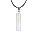 8X30MM Cylinder Shaped Gemstone Pendant Necklace Charms Women's Crystal Charms Jewelry Gifts to Friend