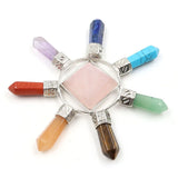 7 Chakra Crystal Energy Generator, Natural Pyramid Energy Stone Healing Point Chakra Balancing Ornament, Spiritual Home Decor & Meditation Gift