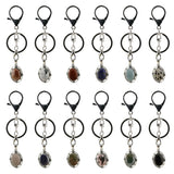 Oval Gemstone Pendant Keychain KC1502