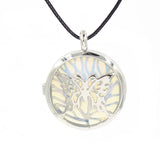 Butterfly Rebirth Symbol Crystal Necklace, Natural Healing Stone Hollow Butterfly Charm Pendant, Birthday Gift Jewelry for Ladies
