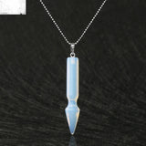 Natural Faceted Bullet Cone Crystal Pendant Necklace 72mm Chakra Healing Gemstone Point Charm with 18 Inch Silver Bead Chain