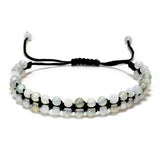 Tiny Mini Natural Stone Beaded Sliding Knot Bracelet, Adjustable Braided Cord Stackable Layering Bracelet for Women Boho Daily Jewelry