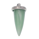 Multi‑Variety Bullet Cone Natural Stone Pendant, Retro Pattern Silver Cap Crystal Point Charm, DIY Jewelry‑Making Supply, Witchy Spiritual Reiki Amulet Pendant