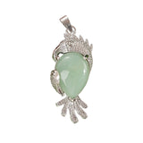 Silver Parrot Gemstone Pendant for DIY Making Jewelry #SP1764-Bird Animal Charms
