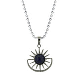 Boho Celestial Sun Crystal Necklace - Natural Gemstone Stainless Steel Chain