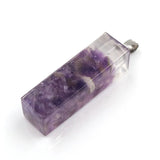 Crystal pendant Amethyst Pendant Crystal gravel square Ladies Fashion Pendant Hexagonal Natural Crystal Quartz Healing