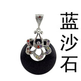 Multicolor Zircon Flower Silver Wrapped Donut Natural Agate Pendant, Round Peace Circle Chakra Healing Crystal Charm for DIY Necklace Making