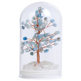 Natural Crystal Tree in Glass Bottle | Feng Shui Gemstone Money Tree with Wood Base & LED Light for Home Decoration Gift