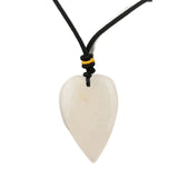 4cm Natural Crystal Long Heart Pendant Necklace | Polished Gemstone Teardrop Heart with Adjustable Cord
