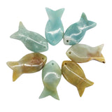 Natural Crystal Fish Shaped Pendant | Top Drilled Gemstone Fish Charm for DIY Jewelry Making | Healing Quartz Animal Totem for Necklaces, Earrings