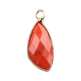 Facted Teardrop Gemstone Pendant for Making Jewelry Gold Wrappred