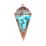 Wholesale Natural Crystal Resin Pendulum | Orgone Hexagonal Cone with Copper Coil for Dowsing & Chakra Healing
