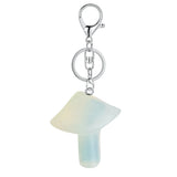 23×28mm Natural Crystal Mushroom Keychain, Healing Gemstone Pendant for Car Keys & Bags