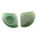 Hand-Polished D-Shape Natural Crystal Cabochons - Premium Fan-Shaped Healing Stones for Wire Wrapping, Inlay, Settings & Grid Decor