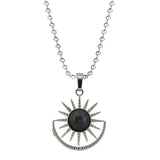 Boho Celestial Sun Crystal Necklace - Natural Gemstone Stainless Steel Chain