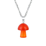 15×20mm Natural Crystal Mushroom Pendant Necklace, Mini Gemstone Chakra Healing Jewelry