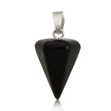 Faceted Cone Crystal Pendants for DIY Jewelry Making, Natural Gemstone Dowsing Pendulum Charms with Bail, Wholesale Wicca Divination Supplies for Necklaces