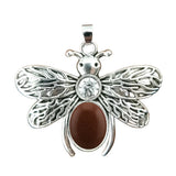 Silver Butterfly Oval Gemstone Pendant for Making Jewelry #SP1504S
