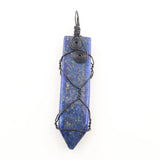 Retro natural crystal sword shaped manual winding pendant pine Opal Pendant Natural Amethyst Gemstone Big Pointed Sword Arrow