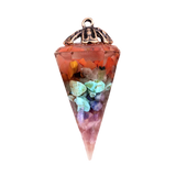 Wholesale Natural Crystal Resin Pendulum | Orgone Hexagonal Cone with Copper Coil for Dowsing & Chakra Healing