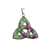 35-40mm Celtic Triquetra Knot Crystal Pendant | Natural Gemstone Trinity Knot Necklace for Protection