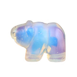 Mini Hand-Carved Natural Crystal Polar Bear Figurine - Gemstone Animal Totem Statue for Desk Decor Pocket Healing Crystals Gift