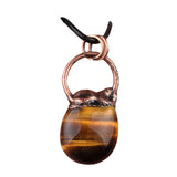 Mystic Crystal Potion Jar Necklace - Antique Bronze Capped Waterdrop Gemstone Magic Spell Vessel Amulet for Women Men