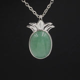 Crystal pineapple Pendant Pineapple 18K Rose/White/Yellow Gold Plated Dainty Opal Necklace & Anchor Chain, White