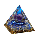 12 Constellation Gemstone Solar Sphere Orgone Pyramid 60MM for Home Office Feng Shui Decor & Spiritual Gifts